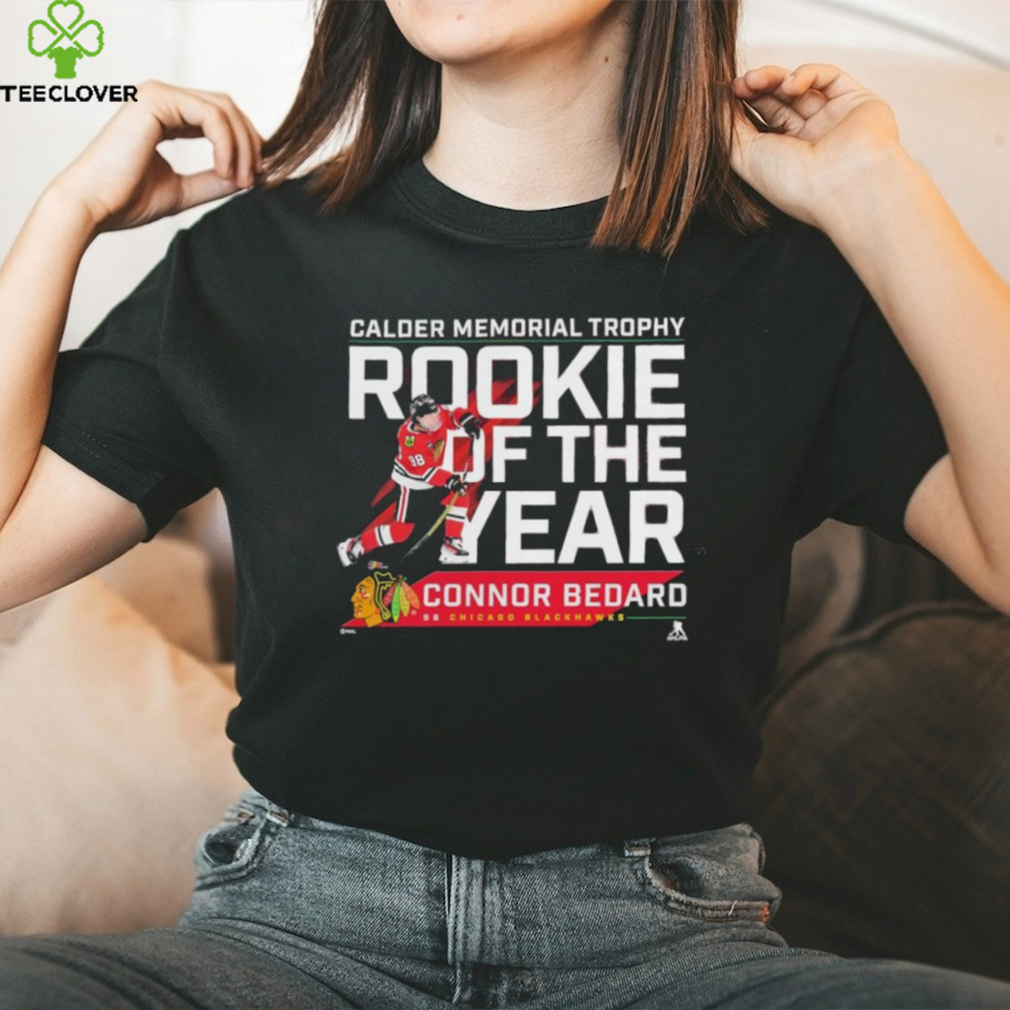 NHL Connor Bedard 98 Chicago Blackhawks 2024 Calder Memorial Trophy Winner Shirt