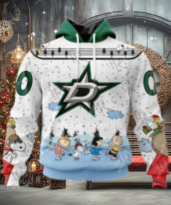 NHL Dallas Stars Special Peanuts Ice Skating Design Hoodie