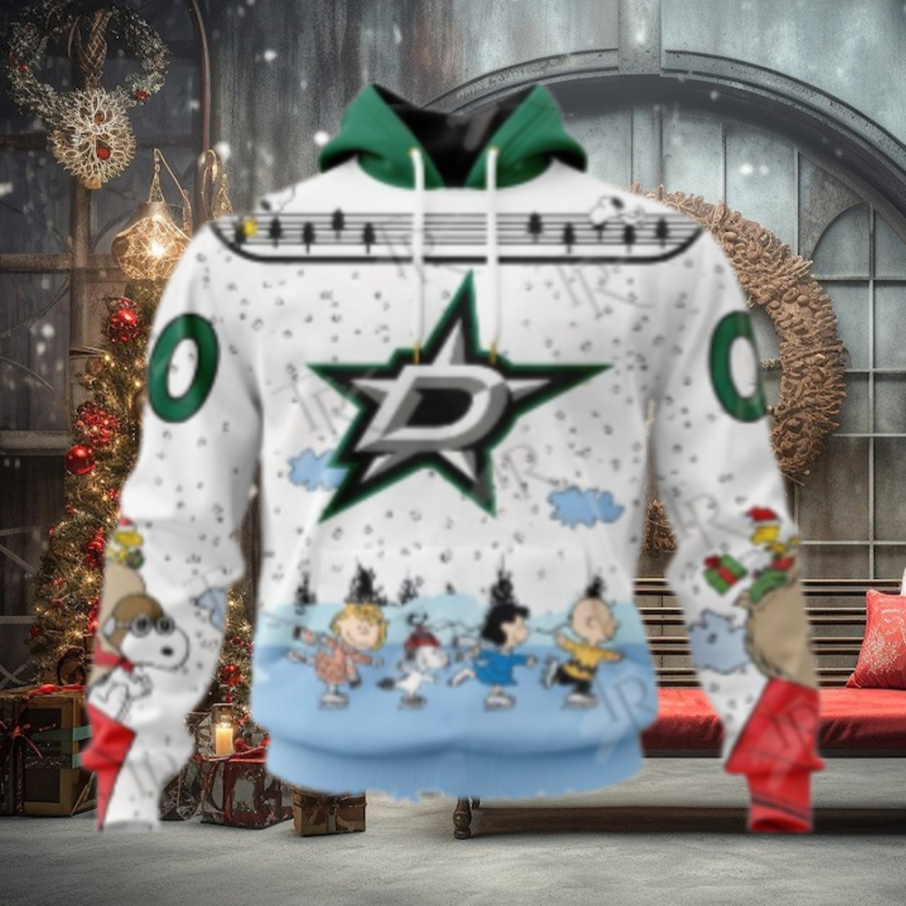 NHL Dallas Stars Special Peanuts Ice Skating Design Hoodie NHL Dallas Stars Special Peanuts Ice Skating Design Hoodie