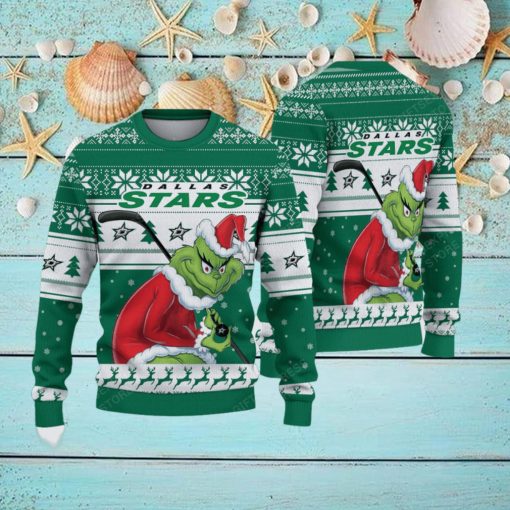 NHL Dallas Stars Ugly Sweater Grinch Christmas Sweater