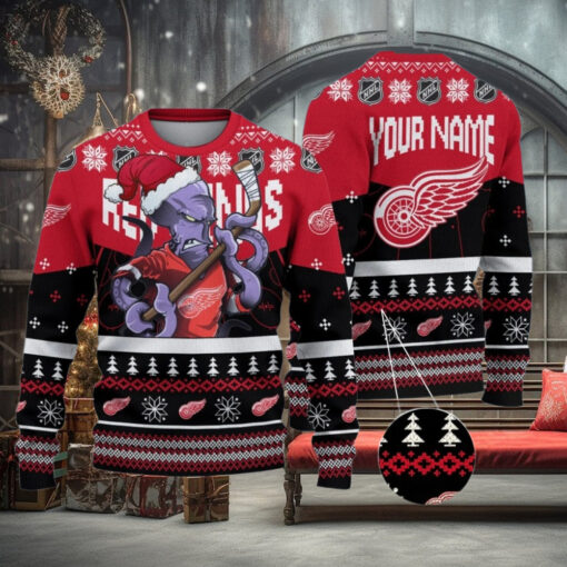 NHL Detroit Red Wings Mascot Ugly Sweater For Christmas