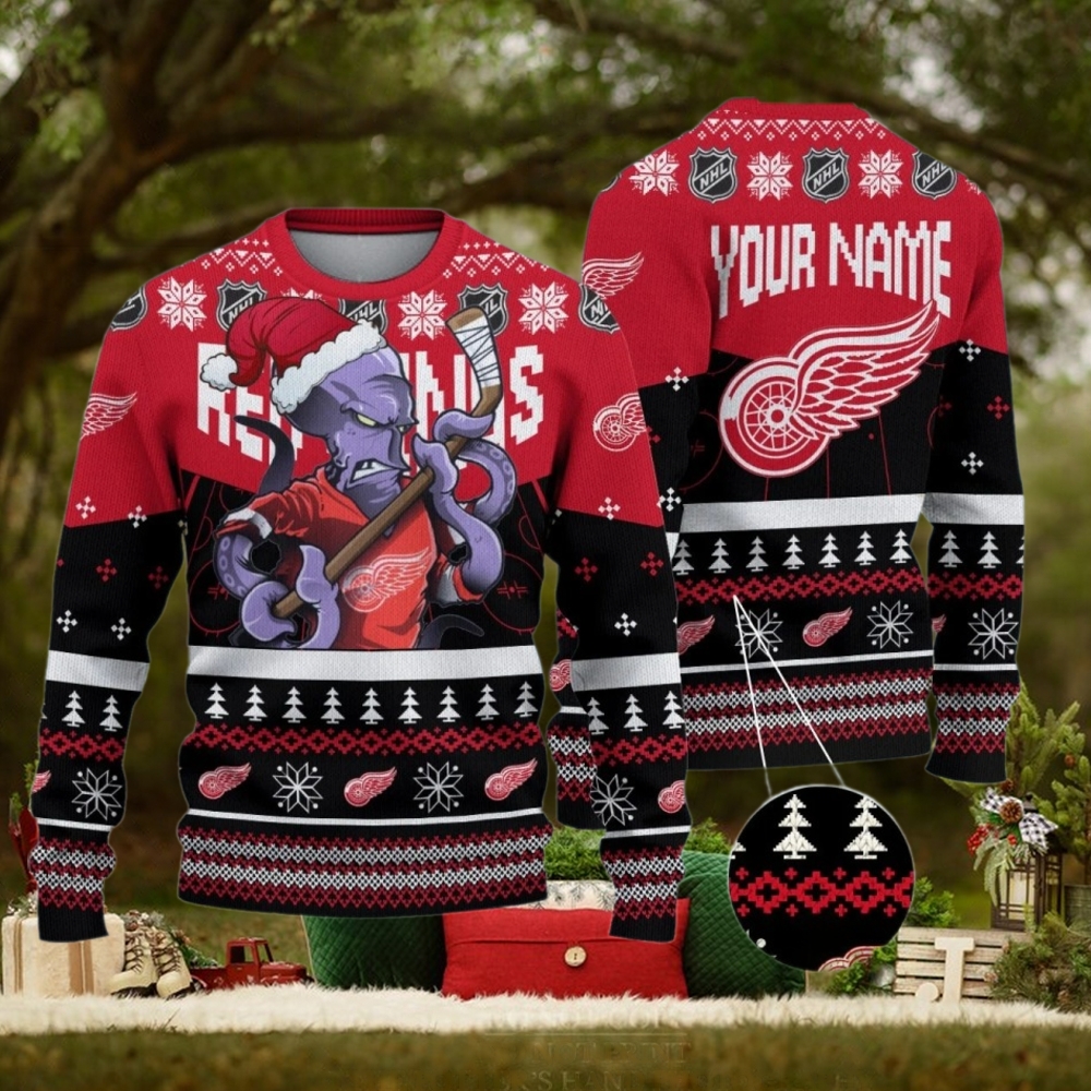 NHL Detroit Red Wings Mascot Ugly Sweater For Christmas NHL Detroit Red Wings Mascot Ugly Sweater For Christmas