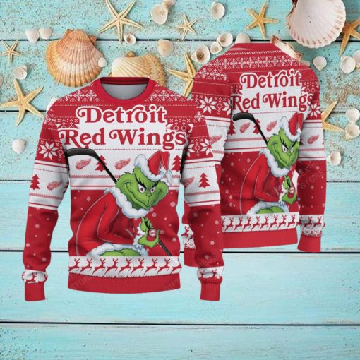 NHL Detroit Red Wings Ugly Sweater Grinch Christmas Sweater