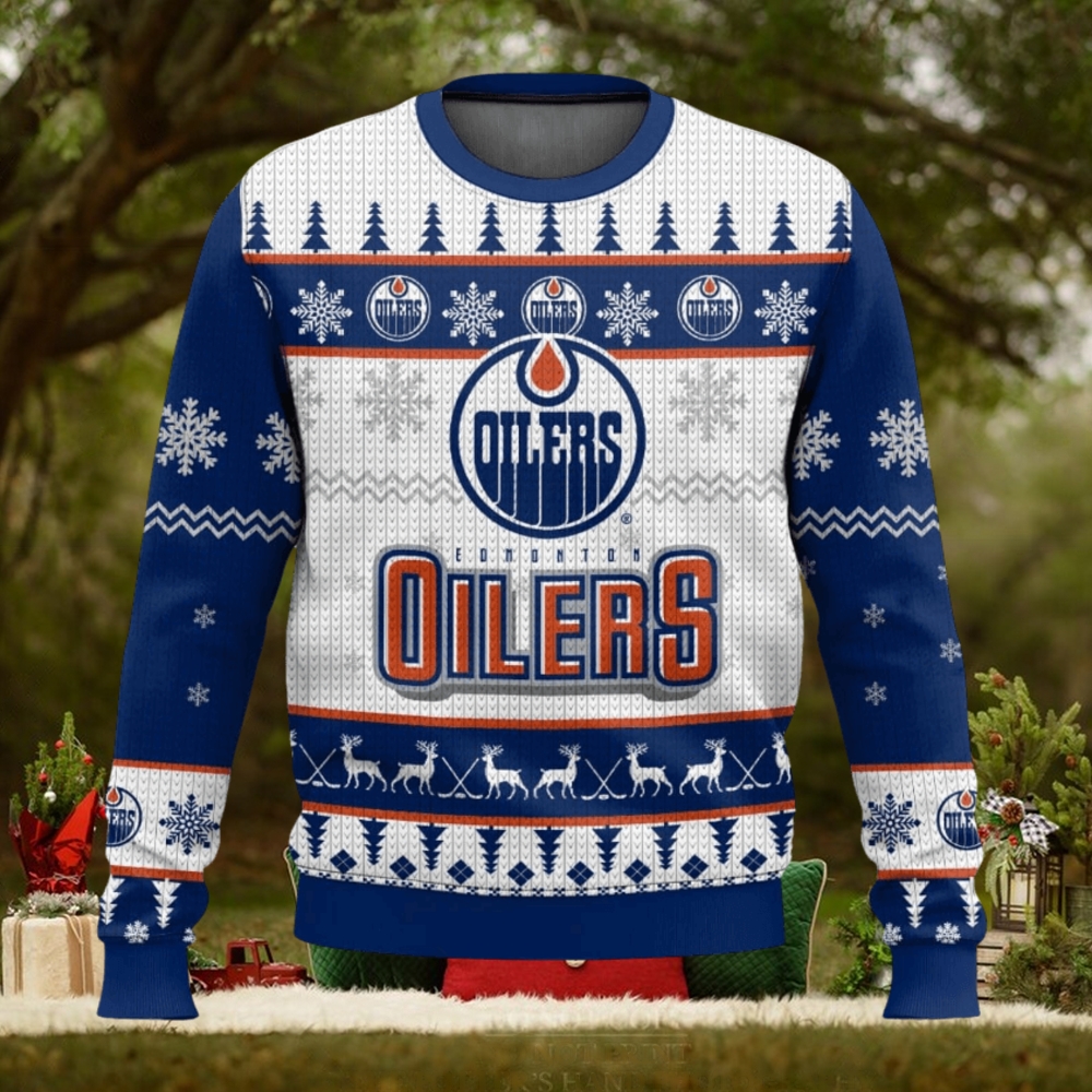 NHL Edmonton Oilers 3D Ugly Christmas Sweater Men And Women Christmas Gift NHL Edmonton Oilers 3D Ugly Christmas Sweater Men And Women Christmas Gift