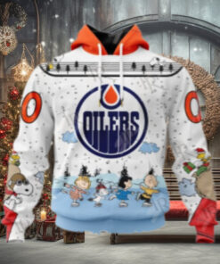 NHL Edmonton Oilers Special Peanuts Ice Skating Design Hoodie
