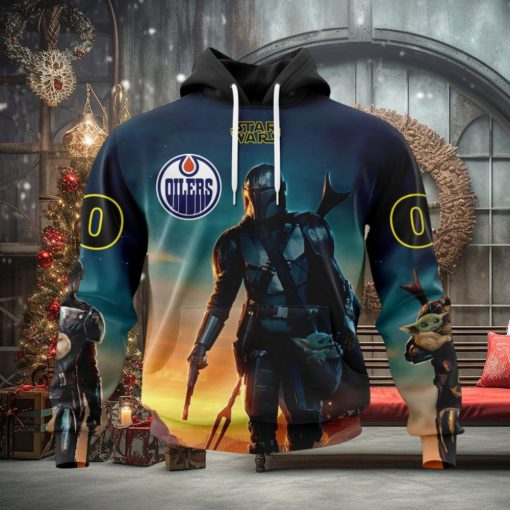 NHL Edmonton Oilers Special Star Wars The Mandalorian Design Hoodie