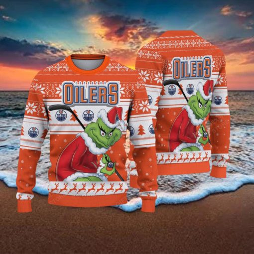 NHL Edmonton Oilers Ugly Sweater Grinch Christmas Sweater