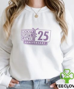 NHL Fanatics Branded White Hockey Fights Cancer 25th Anniversary V Neck T Shirt