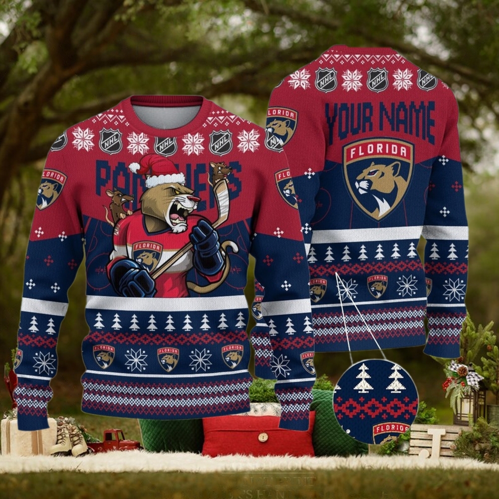 NHL Florida Panthers Mascot Ugly Sweater For Christmas NHL Florida Panthers Mascot Ugly Sweater For Christmas