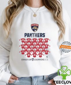 NHL Florida Panthers Stanley Cup Champions 2024 Jersey Roster number players t shirt