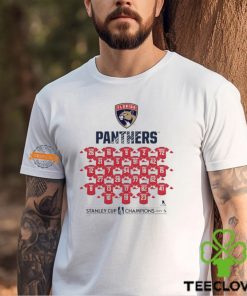 NHL Florida Panthers Stanley Cup Champions 2024 Jersey Roster number players t shirt