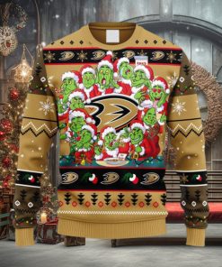 NHL Logo Anaheim Ducks 12 Grinch Xmas Day Christmas Ugly Sweater For Men Women