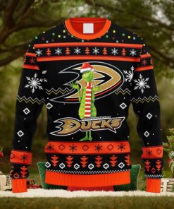 NHL Logo Anaheim Ducks Funny Grinch Christmas Ugly Sweater For Men Women