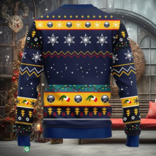 NHL Logo Buffalo Sabres 12 Grinch Xmas Day Christmas Ugly Sweater For Men Women