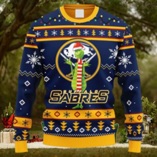 NHL Logo Buffalo Sabres Funny Grinch Christmas Ugly Sweater For Men Women