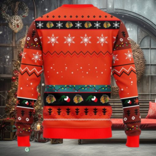 NHL Logo Chicago Blackhawks 12 Grinch Xmas Day Christmas Ugly Sweater For Men Women