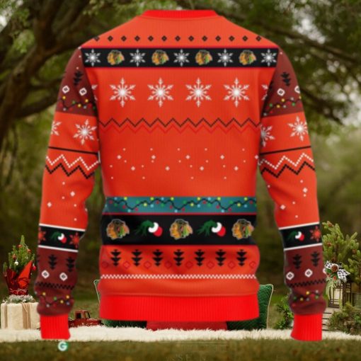 NHL Logo Chicago Blackhawks 12 Grinch Xmas Day Christmas Ugly Sweater For Men Women