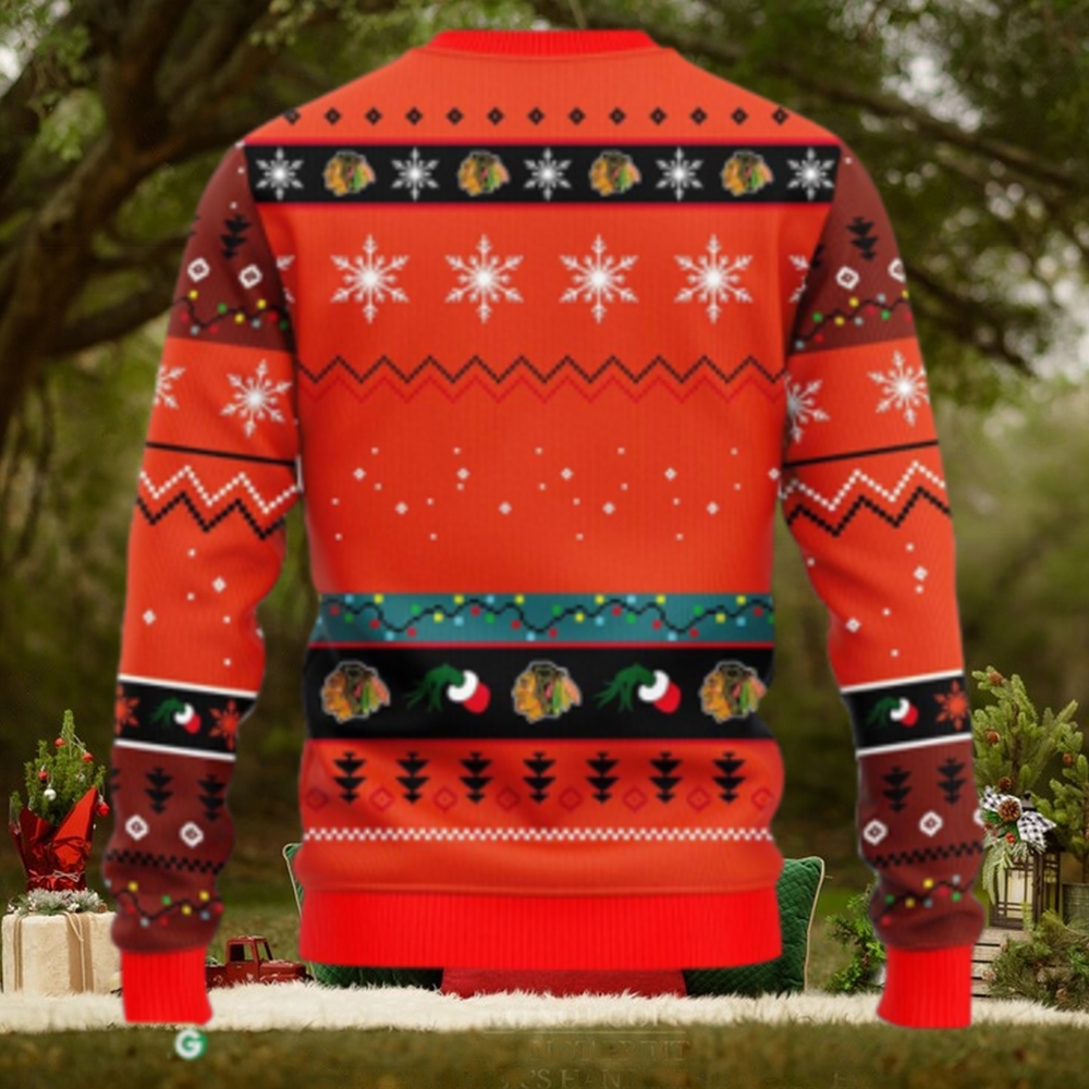 NHL Logo Chicago Blackhawks 12 Grinch Xmas Day Christmas Ugly Sweater For Men Women NHL Logo Chicago Blackhawks 12 Grinch Xmas Day Christmas Ugly Sweater For Men Women