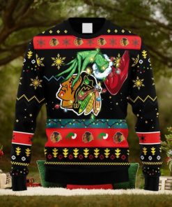 NHL Logo Chicago Blackhawks Grinch Christmas Ugly Sweater For Men Women