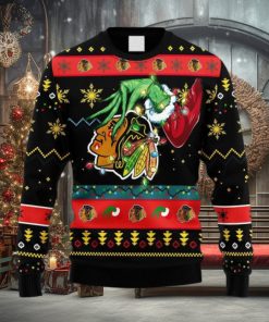 NHL Logo Chicago Blackhawks Grinch Christmas Ugly Sweater For Men Women