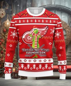 NHL Logo Detroit Red Wings Funny Grinch Christmas Ugly Sweater For Men Women