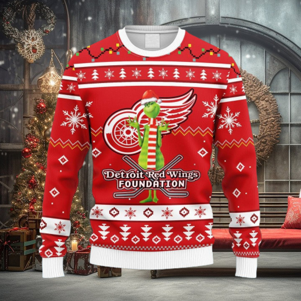 NHL Logo Detroit Red Wings Funny Grinch Christmas Ugly Sweater For Men Women NHL Logo Detroit Red Wings Funny Grinch Christmas Ugly Sweater For Men Women