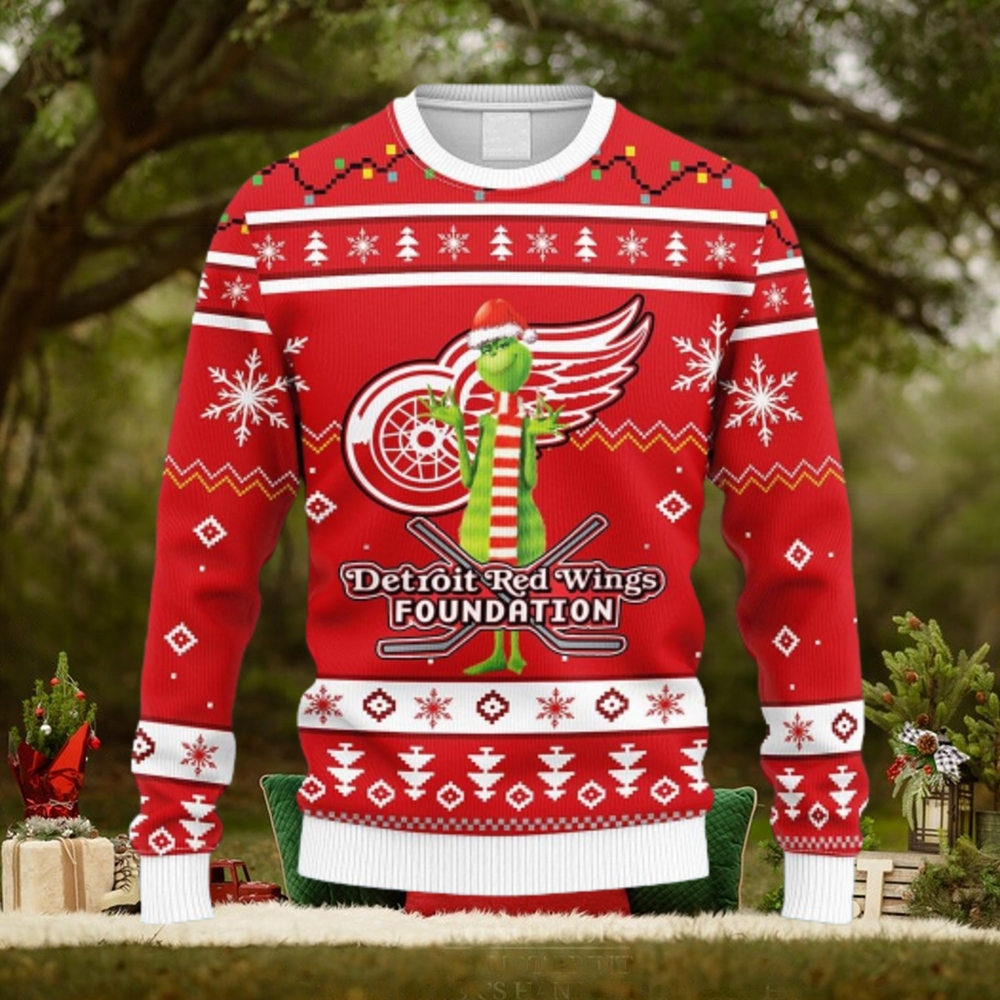 NHL Logo Detroit Red Wings Funny Grinch Christmas Ugly Sweater For Men Women NHL Logo Detroit Red Wings Funny Grinch Christmas Ugly Sweater For Men Women