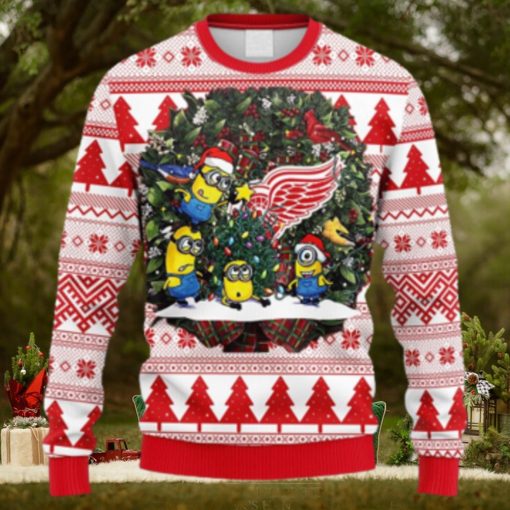 NHL Logo Detroit Red Wings Minion Christmas Ugly Sweater For Men Women