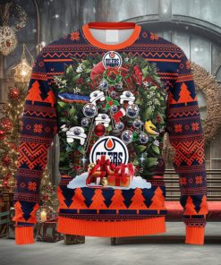 NHL Logo Edmonton Oilers Tree Ugly Christmas Fleece Sweater For Men Women