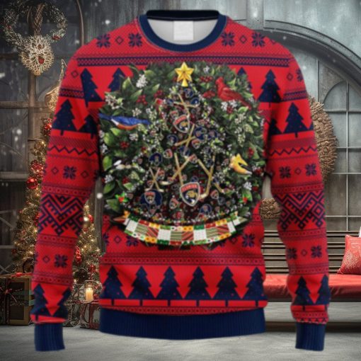 NHL Logo Florida Panthers Tree Ball Christmas Ugly Sweater For Men Women
