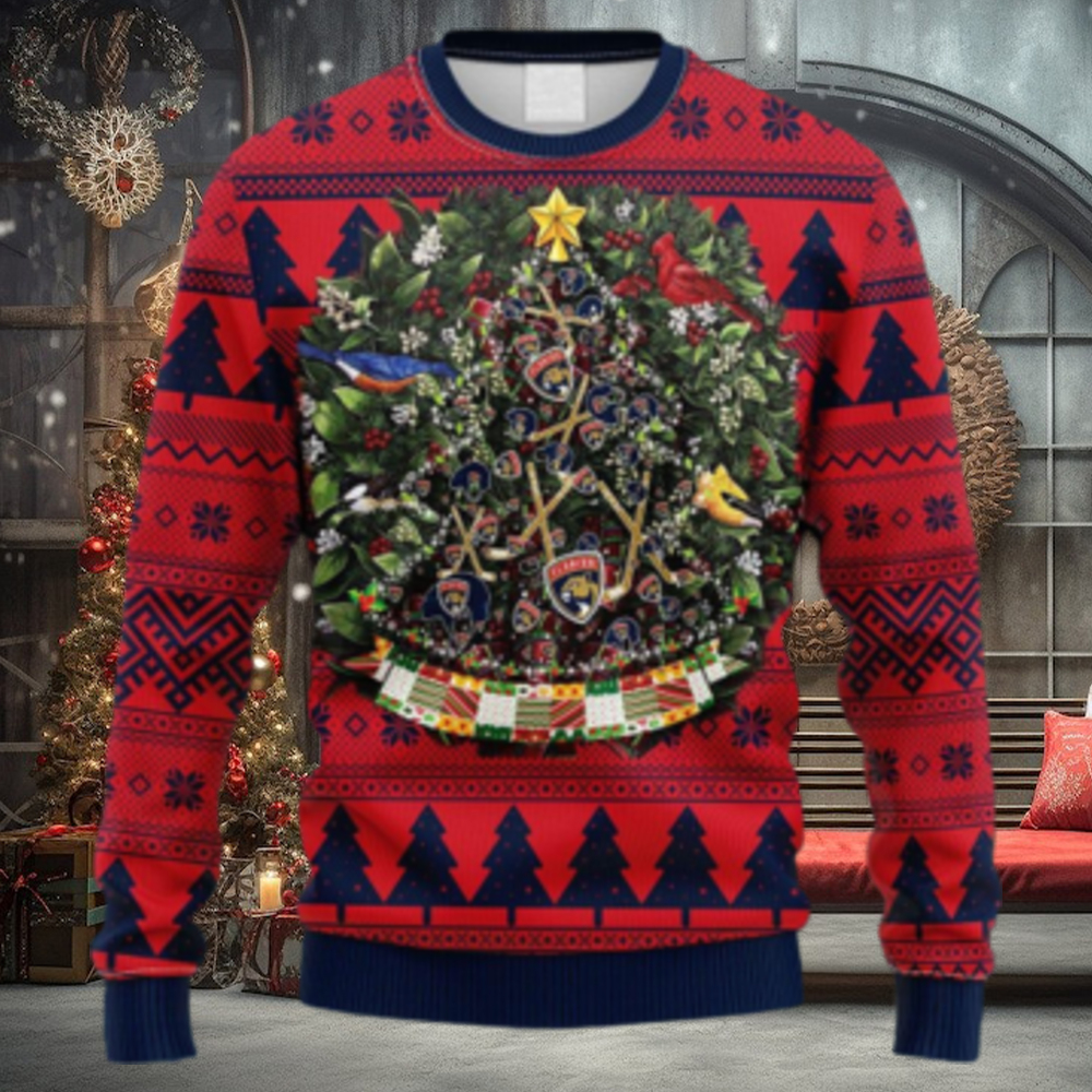 NHL Logo Florida Panthers Tree Ball Christmas Ugly Sweater For Men Women NHL Logo Florida Panthers Tree Ball Christmas Ugly Sweater For Men Women