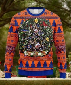 NHL Logo New York Islanders Tree Ball Christmas Ugly Sweater For Men Women