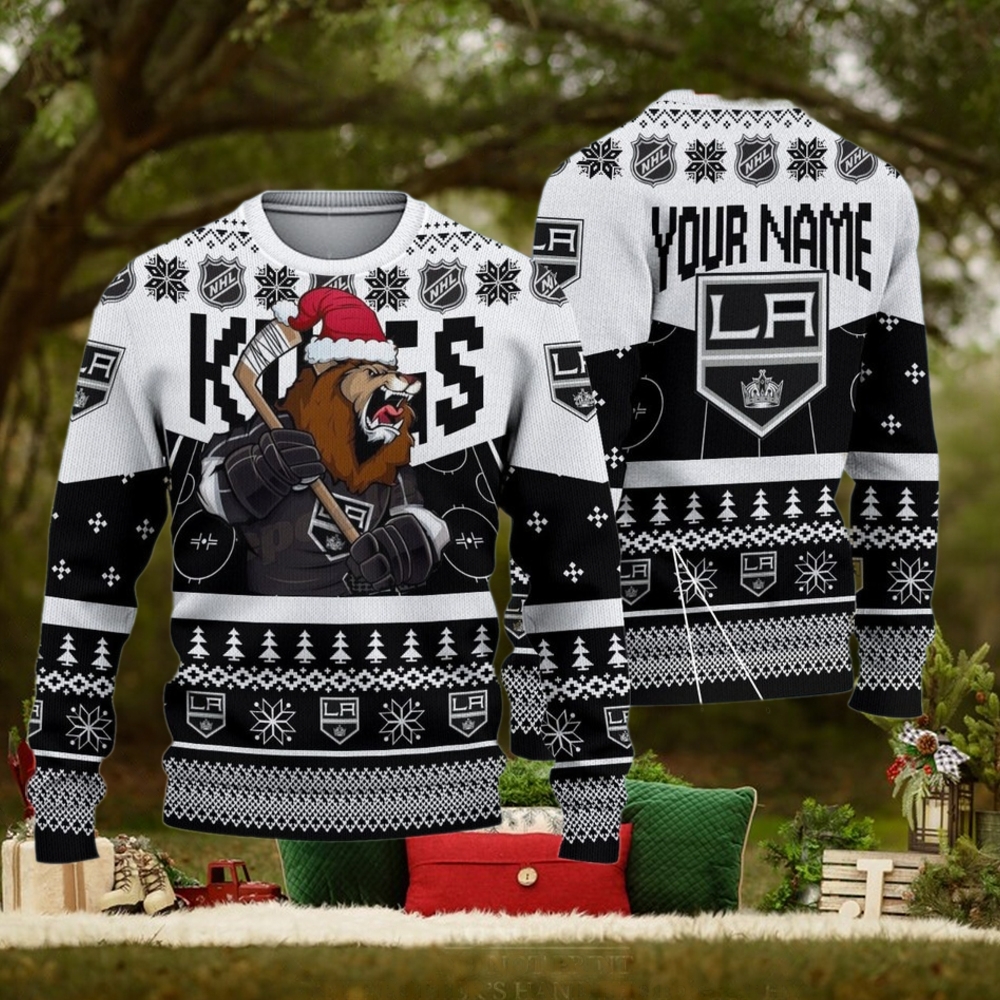 NHL Los Angeles Kings Mascot Ugly Sweater For Christmas NHL Los Angeles Kings Mascot Ugly Sweater For Christmas