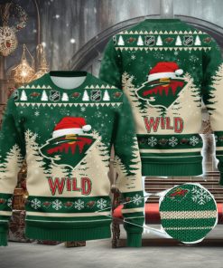 NHL Minnesota Wild Christmas Santa Hat AOP Print 3D Ugly Sweater