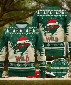 NHL Minnesota Wild Christmas Santa Hat AOP Print 3D Ugly Sweater