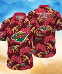 NHL Minnesota Wild Hawaiian Shirt Palm Leaves Pattern Beach Gift For Him