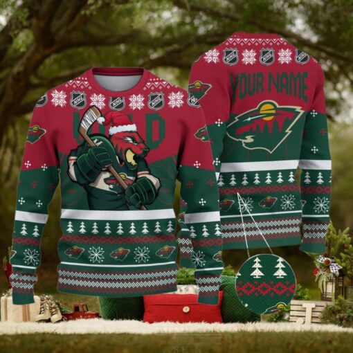 NHL Minnesota Wild Mascot Ugly Sweater For Christmas