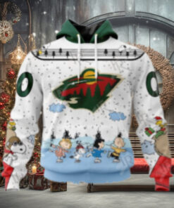 NHL Minnesota Wild Special Peanuts Ice Skating Design Hoodie