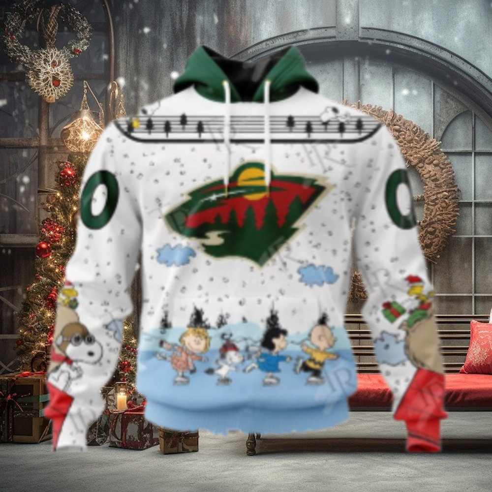 NHL Minnesota Wild Special Peanuts Ice Skating Design Hoodie NHL Minnesota Wild Special Peanuts Ice Skating Design Hoodie