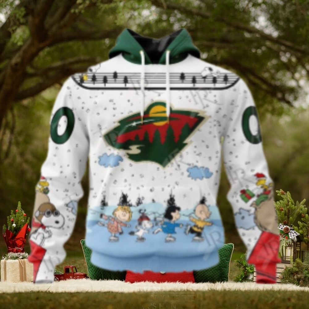 NHL Minnesota Wild Special Peanuts Ice Skating Design Hoodie NHL Minnesota Wild Special Peanuts Ice Skating Design Hoodie
