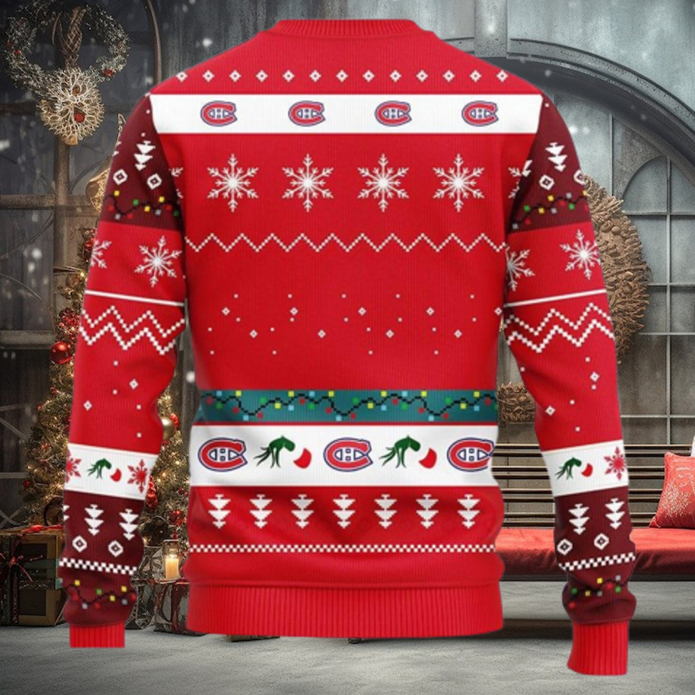 NHL Montreal Canadians 12 Grinch Xmas Day Ideas Logo Ugly Christmas Sweater For Fans NHL Montreal Canadians 12 Grinch Xmas Day Ideas Logo Ugly Christmas Sweater For Fans