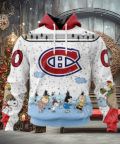 NHL Montreal Canadiens Special Peanuts Ice Skating Design Hoodie