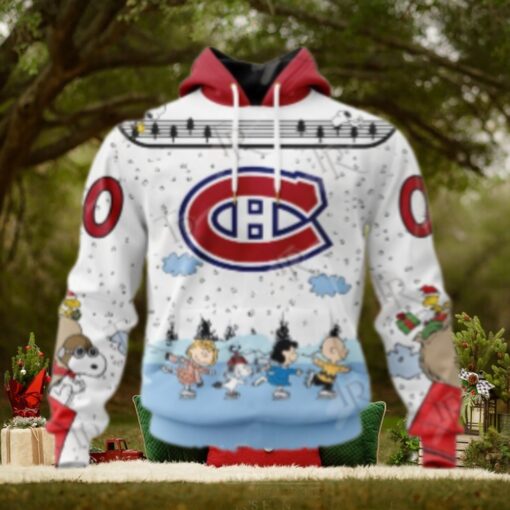 NHL Montreal Canadiens Special Peanuts Ice Skating Design Hoodie