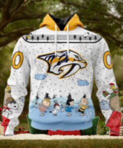 NHL Nashville Predators Special Peanuts Ice Skating Design Hoodie