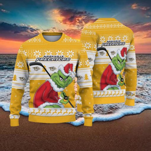 NHL Nashville Predators Ugly Sweater Grinch Christmas Sweater