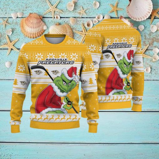 NHL Nashville Predators Ugly Sweater Grinch Christmas Sweater