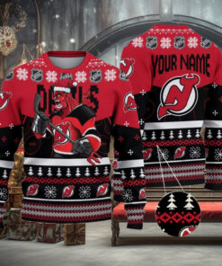 NHL New Jersey Devils Mascot Ugly Sweater For Christmas