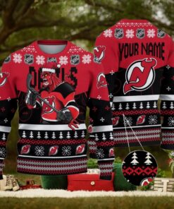 NHL New Jersey Devils Mascot Ugly Sweater For Christmas