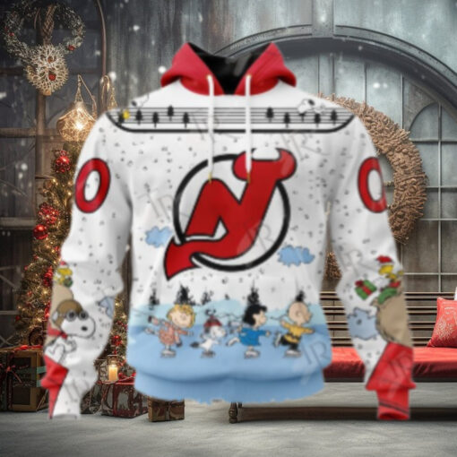 NHL New Jersey Devils Special Peanuts Ice Skating Design Hoodie