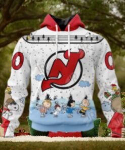 NHL New Jersey Devils Special Peanuts Ice Skating Design Hoodie